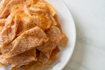 Taro Chips - fried or baked sliced taro