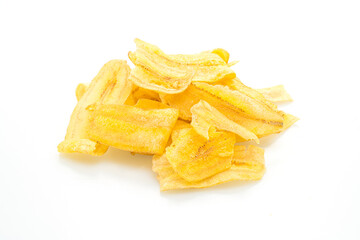 Banana Chips on white background