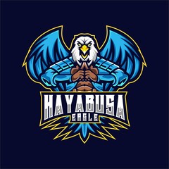 Vector Logo Illustration Eagle E Sport and Sport Style.