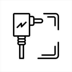 Black line icon for adapter