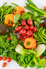 Variety of fresh healthy vegetables.