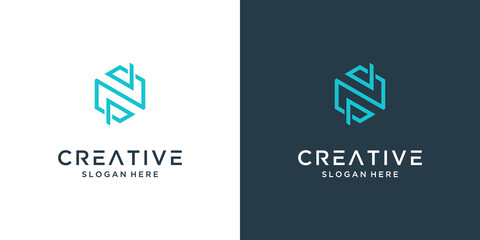 Creative letter N logo design inspiration