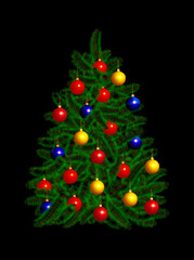 Beautiful decorated christmas tree
