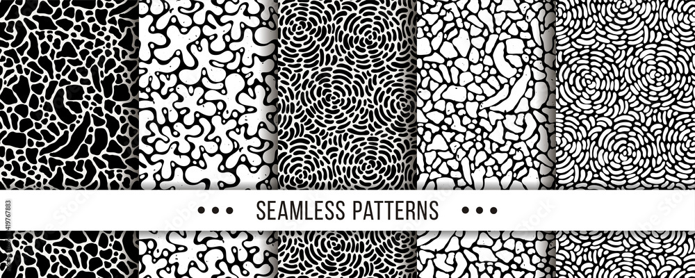 Wall mural set of abstract seamless pattern. collection of elegant patterns for all occasions