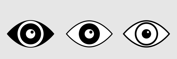 Eye icon set. Eyesight symbol. 