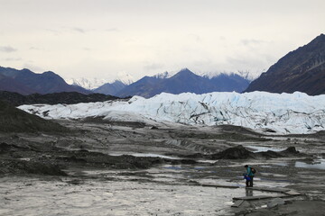 Fototapeta na wymiar dramatic landscape photo of Matanuska Glacier in Alaska