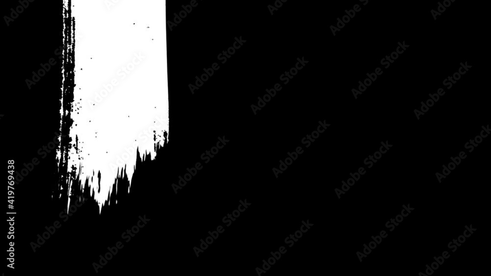 Poster paint brush element 5 video set pack pattern luma or alpha mattes channel. transition black and whit