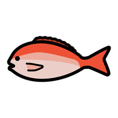 Fototapeta premium シンプルでかわいい鯛のイラスト