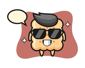 Cartoon mascot of cracker with cool gesture