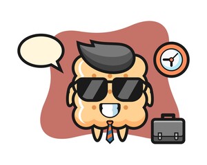 Cartoon mascot of cracker as a businessman