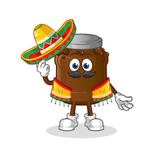 chocolate jam Mexican culture and flag. cartoon mascot vector