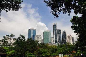 Fototapeta premium View of skylines at KLCC district in Kuala Lumpur, Malaysia.