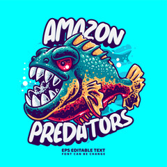 Piranha Illustration Logo template
