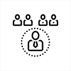 Black line icon for individuals