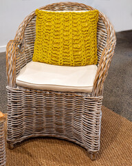 Cane Chair With Woven Cushion