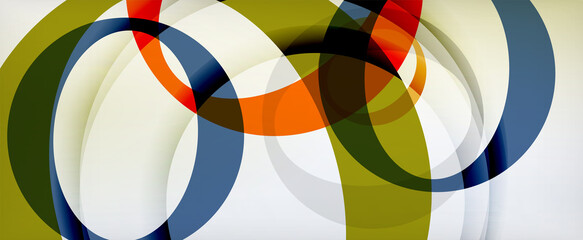 Obraz premium Ring geometric shapes, o letter repetition wallpaper. Abstract background for business or technology presentations, internet posters or web brochure covers