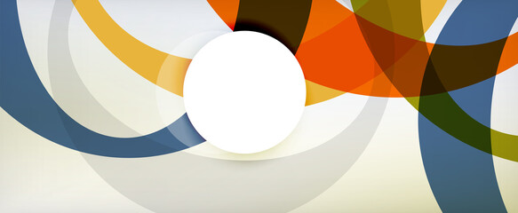 Obraz premium Ring geometric shapes, o letter repetition wallpaper. Abstract background for business or technology presentations, internet posters or web brochure covers