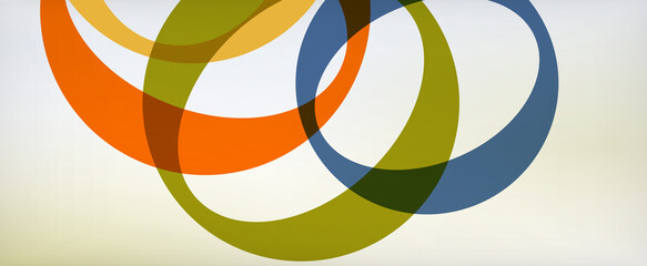 Ring geometric shapes, o letter repetition wallpaper. Abstract background for business or technology presentations, internet posters or web brochure covers