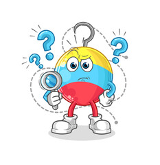 fishing bait searching illustration. character vector