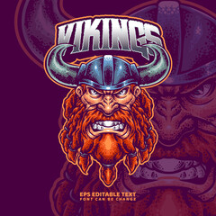 Viking Illustration Logo template
