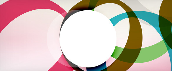 Fototapeta premium Ring geometric shapes, o letter repetition wallpaper. Abstract background for business or technology presentations, internet posters or web brochure covers