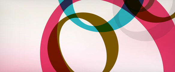 Obraz premium Ring geometric shapes, o letter repetition wallpaper. Abstract background for business or technology presentations, internet posters or web brochure covers