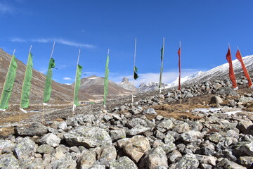 Prayer theme on top of mountains
