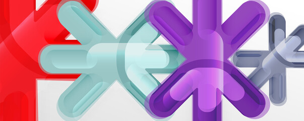 Abstract glossy crosses background for business or technology presentations, internet posters or web brochure covers