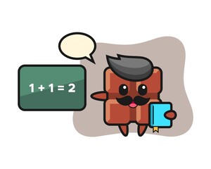 Illustration of chocolate bar character as a teacher