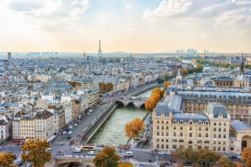 Paris city panorama in daytime