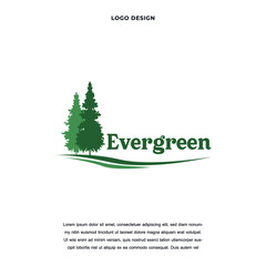 Creative abstract premium pine evergreen icon logo design color editable vector illustration