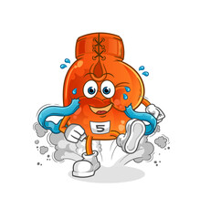 boxing glove runner character. cartoon mascot vector