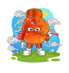 boxing glove samurai cartoon. cartoon mascot vector