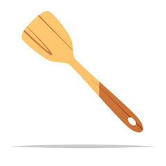 Wooden spatula vector isolated illustration