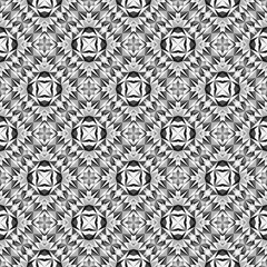 Geometric seamless pattern, ornament, abstract black and white background, fashion print, vector decorative texture.