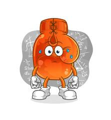 boxing glove thinking hard vector. cartoon character