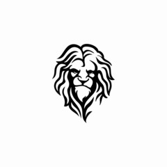 lion head logo vector template illustration design