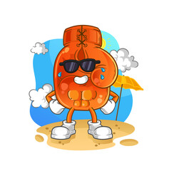 boxing glove sunbathing in summer. character vector