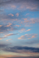 Rain clouds in the sky at sunset