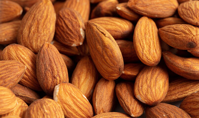 Close up of almond nuts as background.