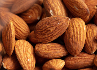 Close up of almond nuts as background.