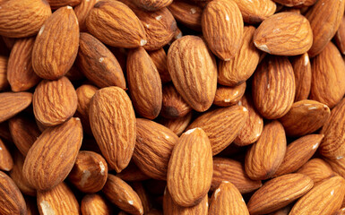 Close up of almond nuts as background.