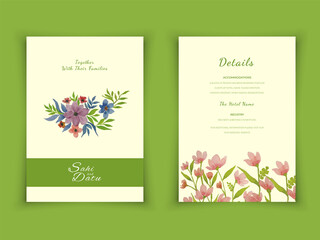 Watercolor wedding invitation flowers