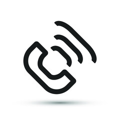 Phone tube icon vector medical element for trendy design. Simple pictogram for mobile concept and web apps. Vector line call center icon telephone isolated on a white background.