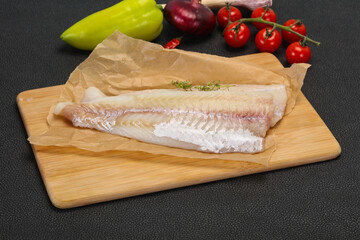 Pollack fillet raw ready for cooking