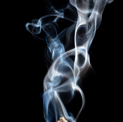 Smoke isolated on black background.
