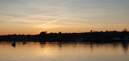 sunset over the lake