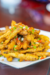 Fried fish with pepper, traditional Anhui cuisine in China.