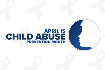 April is National Child Abuse Prevention Month. Holiday concept. Template for background, banner, card, poster with text inscription. Vector EPS10 illustration.