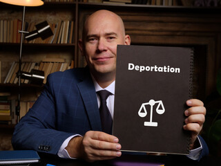 Legal concept meaning Deportation with phrase on the sheet.